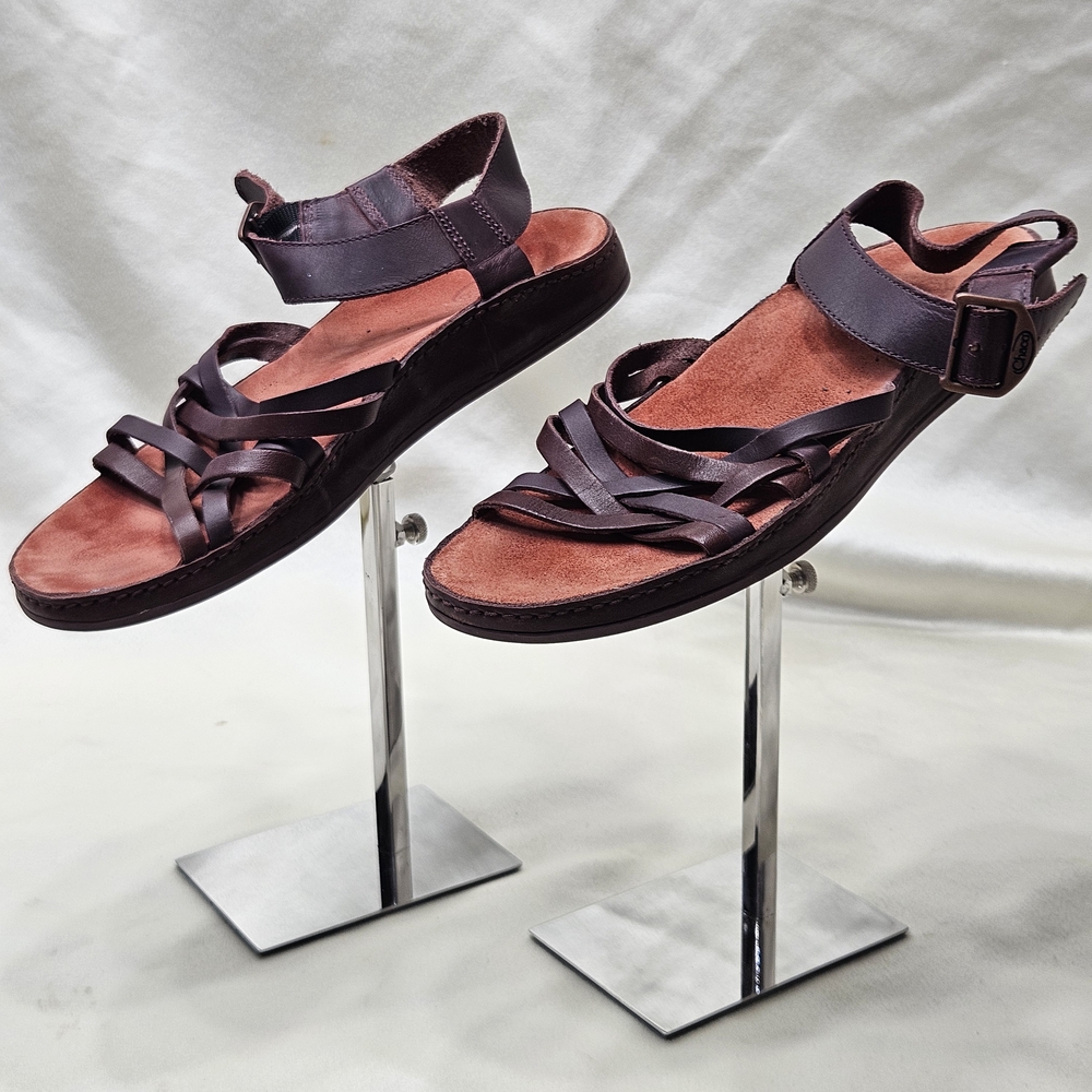 Chaco Fallon Strappy Sandals In Java Leather Sz 8… - image 3